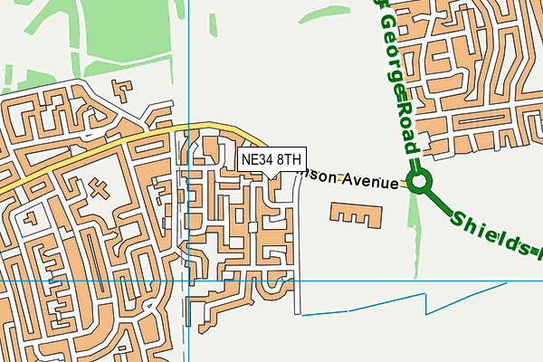 NE34 8TH map - OS VectorMap District (Ordnance Survey)