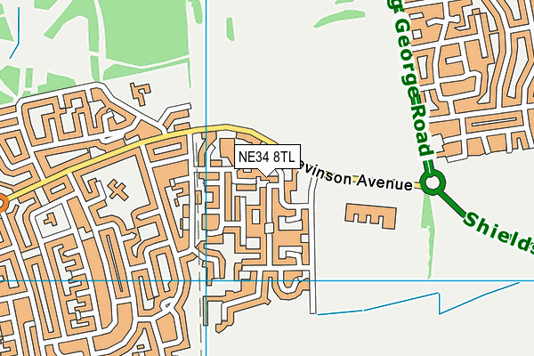 NE34 8TL map - OS VectorMap District (Ordnance Survey)