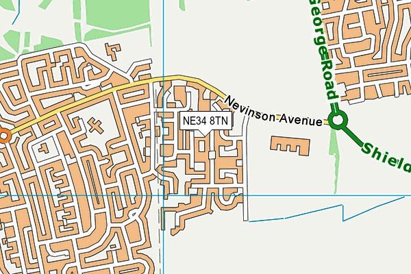 NE34 8TN map - OS VectorMap District (Ordnance Survey)