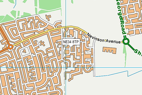 NE34 8TP map - OS VectorMap District (Ordnance Survey)