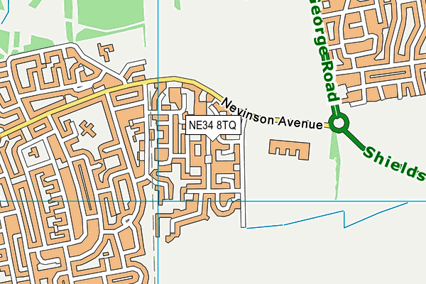 NE34 8TQ map - OS VectorMap District (Ordnance Survey)
