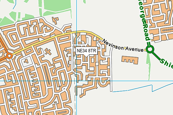 NE34 8TR map - OS VectorMap District (Ordnance Survey)