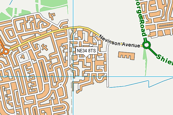 NE34 8TS map - OS VectorMap District (Ordnance Survey)