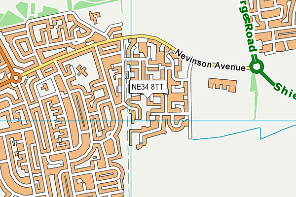 NE34 8TT map - OS VectorMap District (Ordnance Survey)