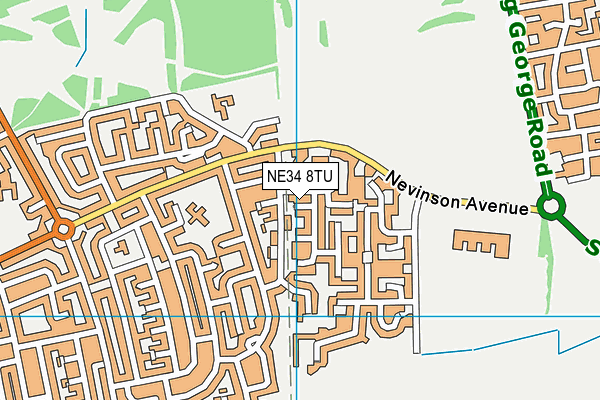 NE34 8TU map - OS VectorMap District (Ordnance Survey)