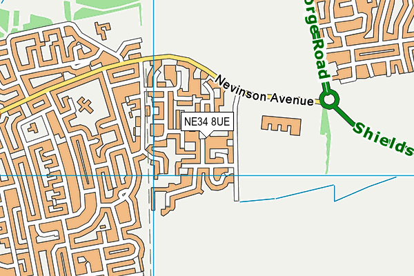 NE34 8UE map - OS VectorMap District (Ordnance Survey)