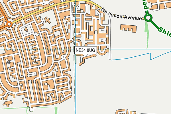 NE34 8UG map - OS VectorMap District (Ordnance Survey)