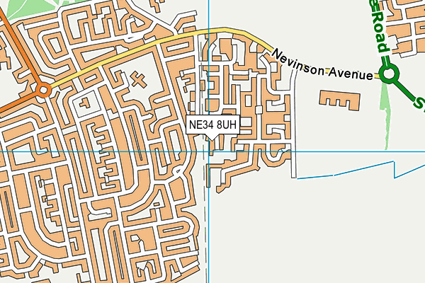 NE34 8UH map - OS VectorMap District (Ordnance Survey)