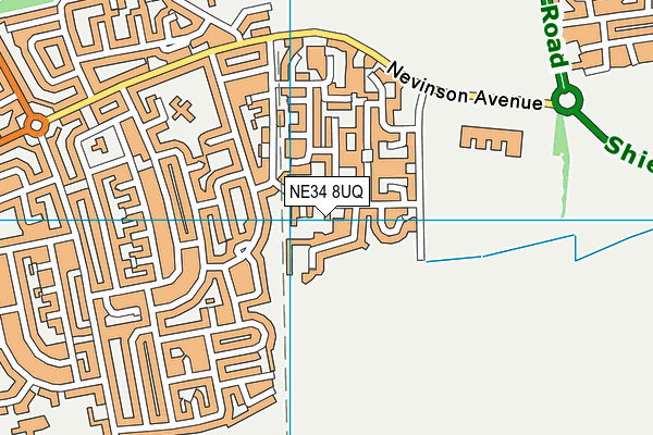 NE34 8UQ map - OS VectorMap District (Ordnance Survey)