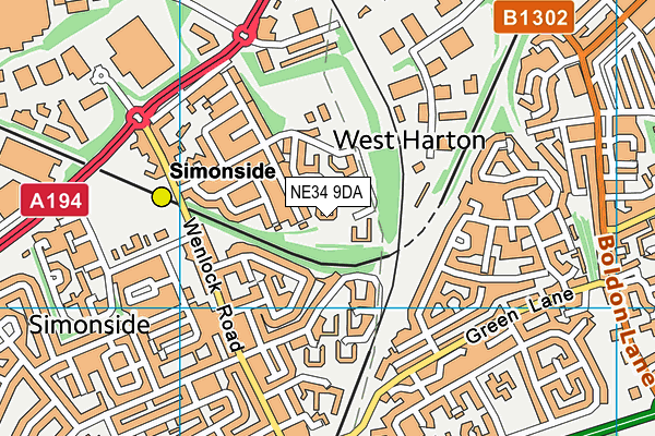 NE34 9DA map - OS VectorMap District (Ordnance Survey)