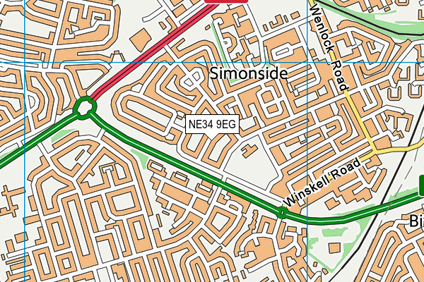 NE34 9EG map - OS VectorMap District (Ordnance Survey)