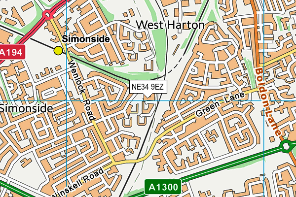 NE34 9EZ map - OS VectorMap District (Ordnance Survey)