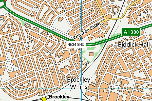 NE34 9HD map - OS VectorMap District (Ordnance Survey)