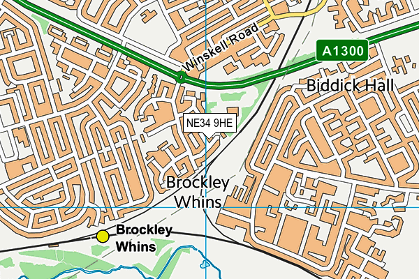 NE34 9HE map - OS VectorMap District (Ordnance Survey)