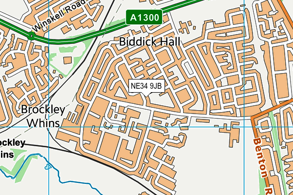 NE34 9JB map - OS VectorMap District (Ordnance Survey)