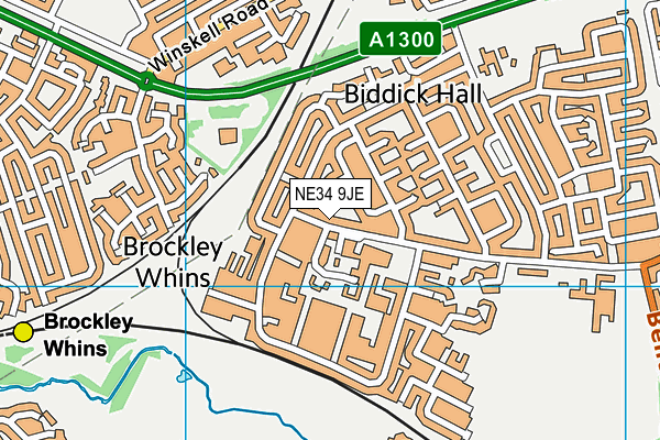 NE34 9JE map - OS VectorMap District (Ordnance Survey)