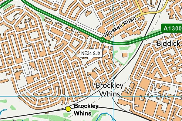 NE34 9JX map - OS VectorMap District (Ordnance Survey)