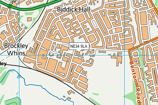 NE34 9LA map - OS VectorMap District (Ordnance Survey)