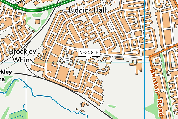 NE34 9LB map - OS VectorMap District (Ordnance Survey)