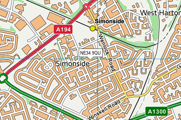 NE34 9QU map - OS VectorMap District (Ordnance Survey)