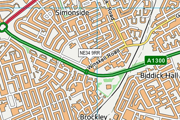 NE34 9RR map - OS VectorMap District (Ordnance Survey)