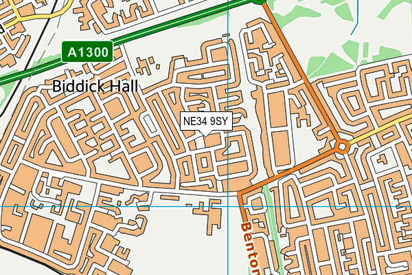 NE34 9SY map - OS VectorMap District (Ordnance Survey)