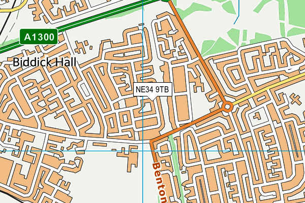 NE34 9TB map - OS VectorMap District (Ordnance Survey)