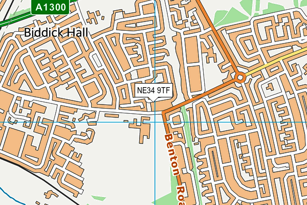 NE34 9TF map - OS VectorMap District (Ordnance Survey)