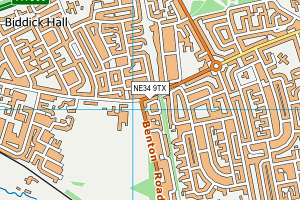 NE34 9TX map - OS VectorMap District (Ordnance Survey)