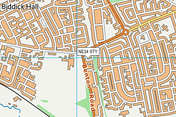 NE34 9TY map - OS VectorMap District (Ordnance Survey)