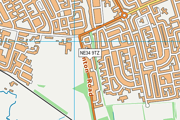 NE34 9TZ map - OS VectorMap District (Ordnance Survey)