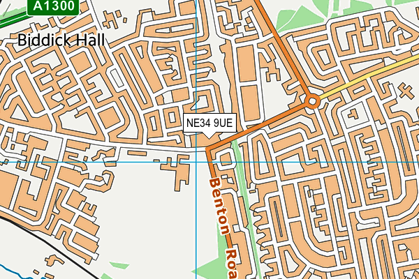 NE34 9UE map - OS VectorMap District (Ordnance Survey)