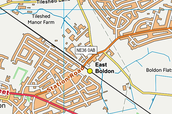 NE36 0AB map - OS VectorMap District (Ordnance Survey)