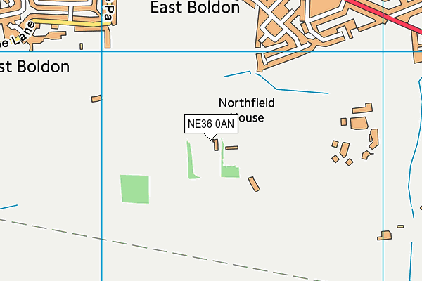 NE36 0AN map - OS VectorMap District (Ordnance Survey)