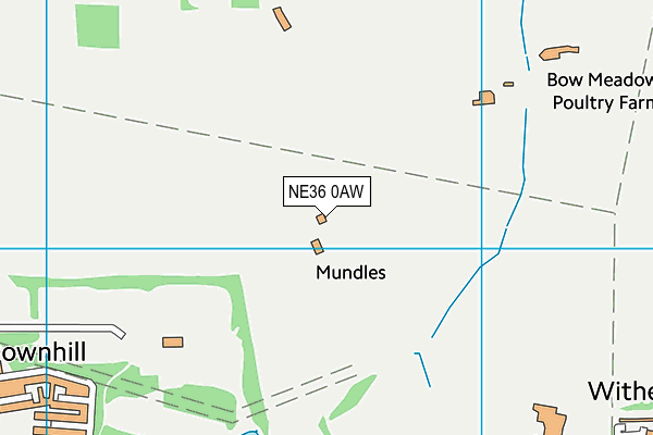 NE36 0AW map - OS VectorMap District (Ordnance Survey)