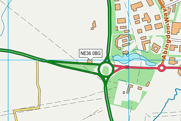 NE36 0BG map - OS VectorMap District (Ordnance Survey)