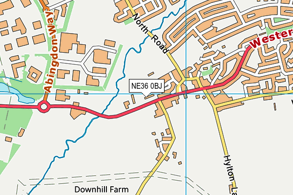 NE36 0BJ map - OS VectorMap District (Ordnance Survey)