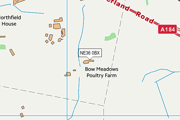 NE36 0BX map - OS VectorMap District (Ordnance Survey)