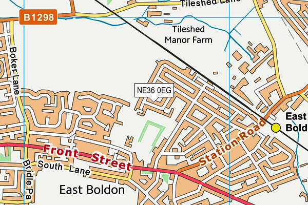NE36 0EG map - OS VectorMap District (Ordnance Survey)