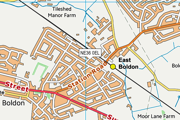 NE36 0EL map - OS VectorMap District (Ordnance Survey)