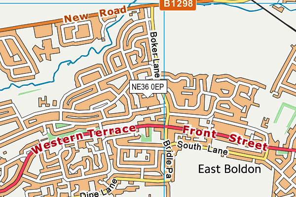 NE36 0EP map - OS VectorMap District (Ordnance Survey)