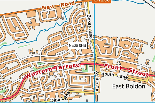NE36 0HB map - OS VectorMap District (Ordnance Survey)