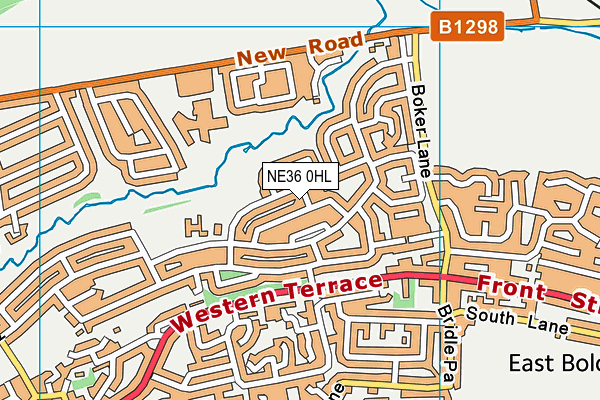 NE36 0HL map - OS VectorMap District (Ordnance Survey)