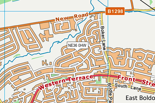 NE36 0HW map - OS VectorMap District (Ordnance Survey)