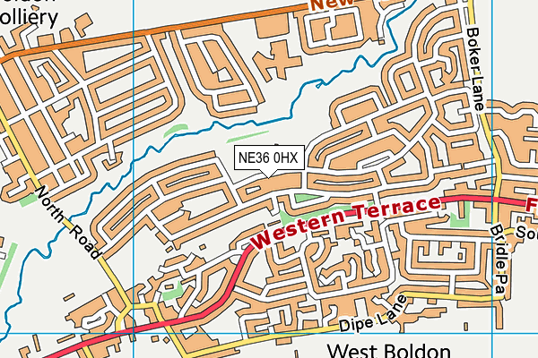 West Boldon Primary School map (NE36 0HX) - OS VectorMap District (Ordnance Survey)