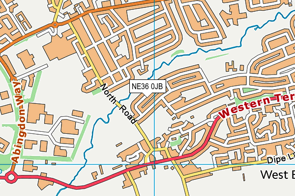 NE36 0JB map - OS VectorMap District (Ordnance Survey)