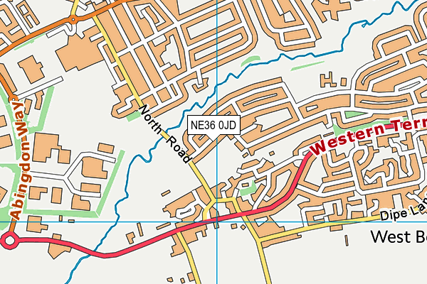 NE36 0JD map - OS VectorMap District (Ordnance Survey)