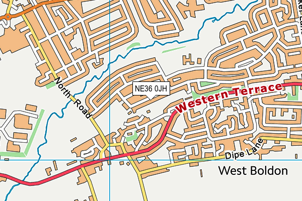 NE36 0JH map - OS VectorMap District (Ordnance Survey)