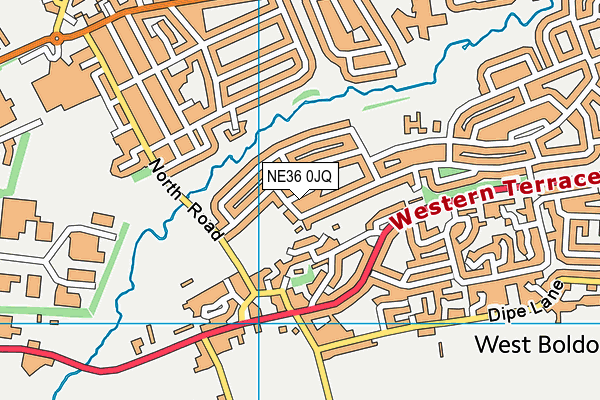 NE36 0JQ map - OS VectorMap District (Ordnance Survey)