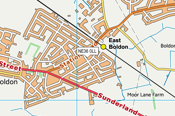 NE36 0LL map - OS VectorMap District (Ordnance Survey)